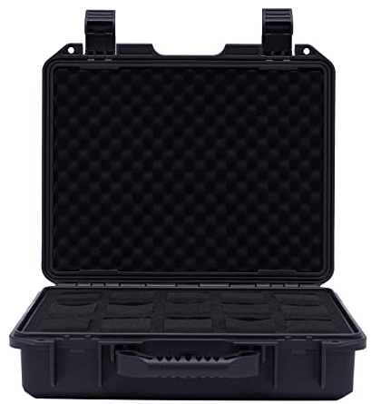 15 Slots Uhr Aufbewahrung Box Kunststoff Kofferkoffer Anzeige Aufbewahrungskoffer wasserdicht,Uhrenkoffer Transportkoffer,Große Kapazität,Double Guard,Ergonomischer Griff,Abnehmbares Inneres,kann 15 U