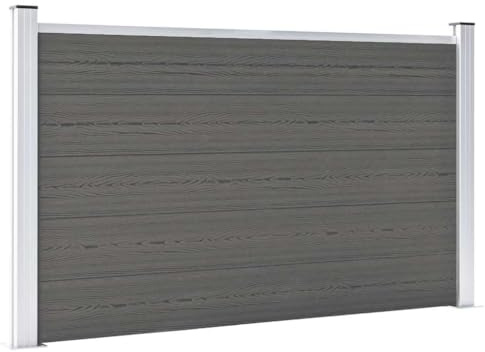 vidaXL Gartenzaun Sichtschutzzaun Windschutzzaun Lamellenzaun Windschutz Sichtschutz Zaun Element Garten Terrasse WPC 180x105cm Grau