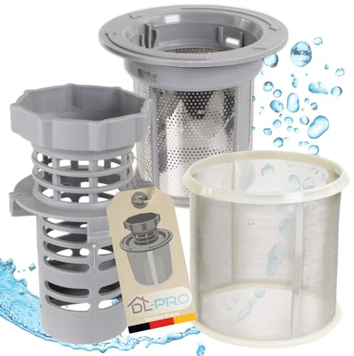 DL-pro Sieb-Set 3-teilig 427903/00427903 – Mikro-, Fein- & Grobsieb 125×80 mm, Ersatz für Bosch/Siemens/Neff kompatibel mit 10002494