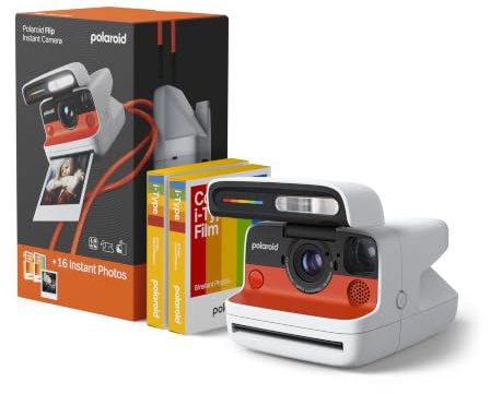 Polaroid FLIP - Sofortbildkamera Weiß mit Farbfilm-Set (16 Fotos)