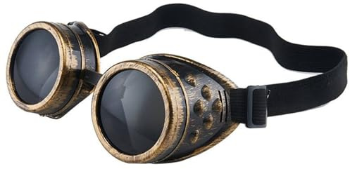 DaMohony Schutzbrille im Vintage-Stil, Steampunk-Stil, Gothic-Stil, Schweißerbrille, Punk, Schutzbrille