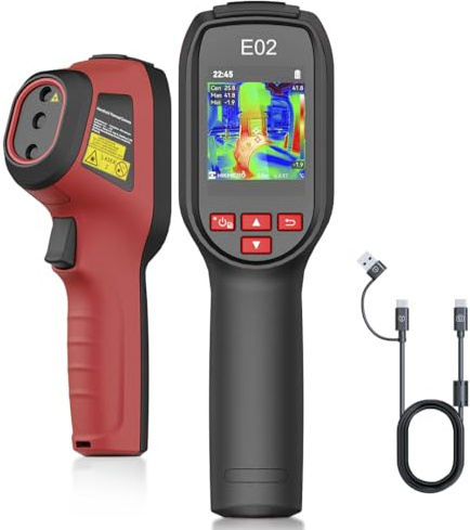 HIKMICRO Wärmebildkamera E02 SuperIR 240 x 240 IR-Auflösung mit visueller Kamera, tragbare kompakte Infrarotkamera mit Laserpointer, 20Hz Bildwiederholfrequenz, -20°C bis 400°C