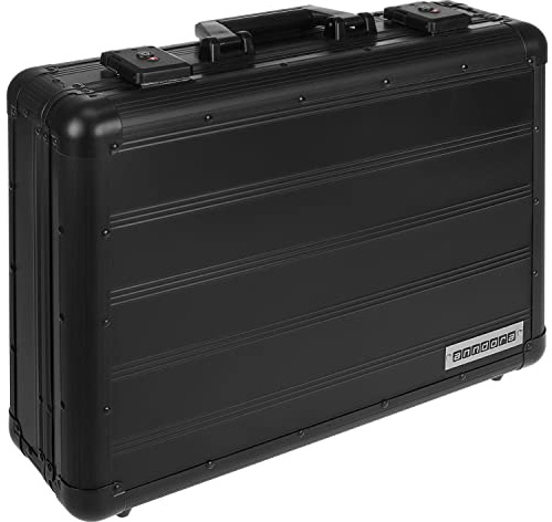 anndora Aktenkoffer Aluminium Attaché Koffer TSA Zahlenschloss Schwarz abschließbar