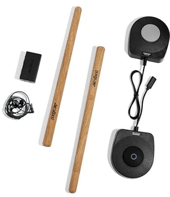 AeroBand Elektronisches Schlagzeugset PocketDrum2 MAX, Luft-Schlagstöcke & Pedale, Spielen Sie Schlagzeug überall und jederzeit, 8 Klänge und USB-Midi (Kopfhörer enthalten)