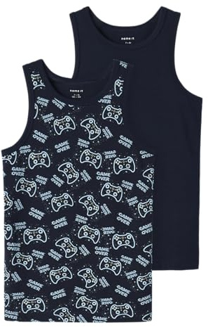 Name it Kids Jungen Nkmtank Top 2P Game Noos, Dark Sapphire, Numeric_158 (2er Pack)