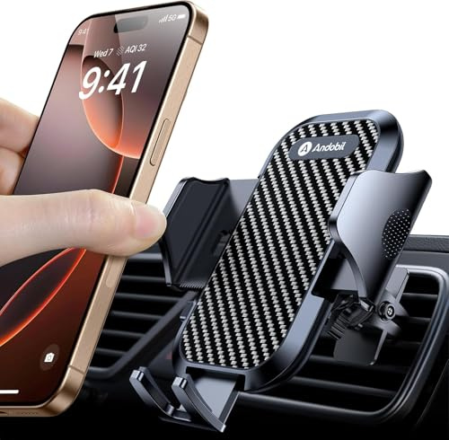 andobil Handyhalterung Auto Lüftung [2026 Neueste Lüftungsclip] Kfz Handy Halterung [100% Sicherer Griff ] 360° Drehbar Autohalterung Zubehör für iPhone 17 Pro Max Air 16 15 14 13 12 Galaxy S25 Ultra