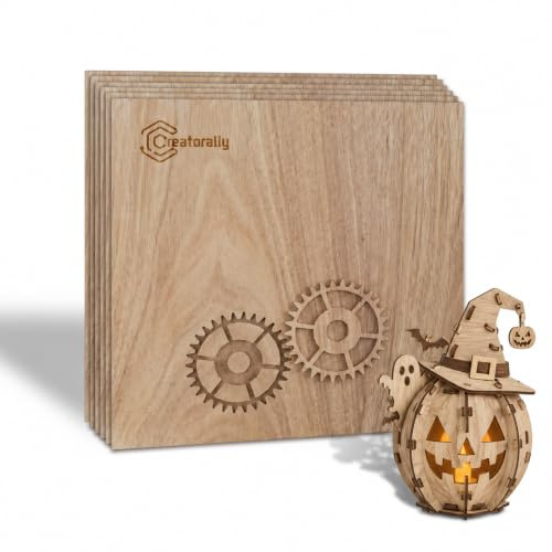 Creatorally Sperrholz 3mm, Walnuss Brett 6 Stück 30x30cm Lasercut Holz, Holzplatte für Laser Gravur, CNC Schneiden, Malerei, DIY Modell (Schwarz Walnut Sperrholzplatte)