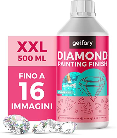getfary Diamond Painting Finish 500ml - Transparente Diamant Painting Versiegelung für bis zu 16 Bilder (50x50cm)