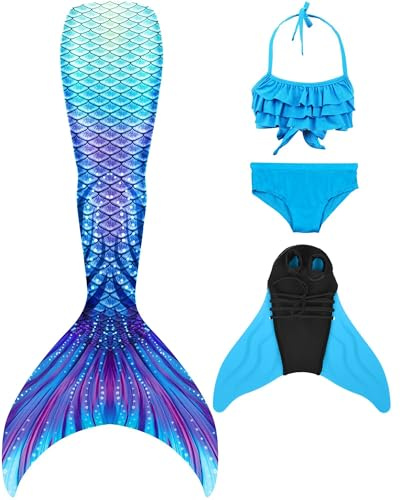 Pyjacos Mono-fin Mädchen mit 4PCS 6g6g,xiaolanM33-150