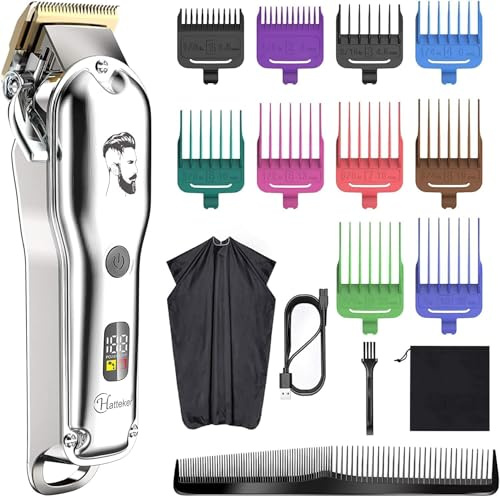 Hatteker Haarschneidemaschine Profi Haarschneider Herren Haartrimmer Bartschneider Barttrimmer Präzisionstrimmer Langhaarschneider Männer Wasserdicht IPX7