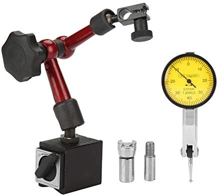 0,01 mm Messuhr mit Magnethalter 0-0,8 mm Magnet-Messstativ für Drehmaschine Metallbearbeitung präzise Messung mit verstellbarem Arm für Werkstatt und Industrie
