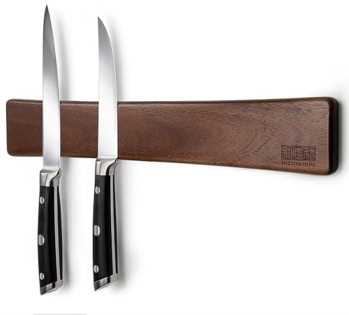 HOSHANHO Magnetleiste Messer, Messerhalter Magnetisch für Wand, Magnet Messerhalter Holz Knife Holder für Utensilien und Aufbewahrung Magnetisch Werkzeuge, 40cm/16in