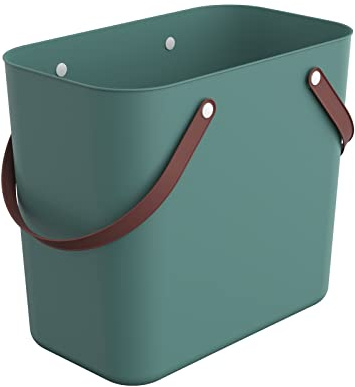 Rotho Albula Einkaufskorb mit Henkel 25l | Praktischer Korb, ideal als Einkaufstasche und für unterwegs | ergonomische Griffe | Tragkraft bis zu 40 kg | pflegeleicht | grün