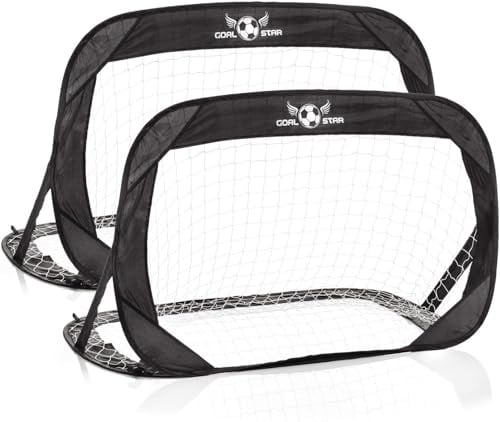 Goal Star Pop-Up Fußball Tor Torwand 120x80x80cm; Selbstaufbauendes Automatik Fussball-Tor klappbar mit Tragetasche