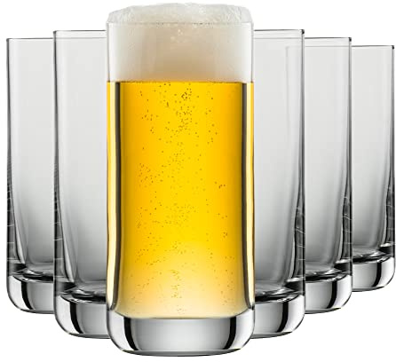 SCHOTT ZWIESEL Bierbecher Simple 345 ml (6er-Set), geradliniges Bierglas für Pils, spülmaschinenfeste Tritan-Kristallgläser, Made in Germany (Art.-Nr. 123663)