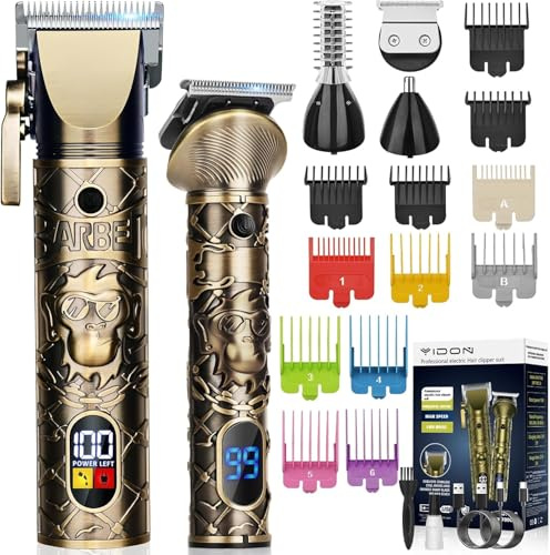 YIDON Profi Haarschneidemaschine Set, Barttrimmer Herren, Multifunktionale Clipper Haarschneider, Präzisionstrimmer mit LED-Anzeige,Haare/Bart/Styling/Konturen/Koteletten Barber Rasierer Set