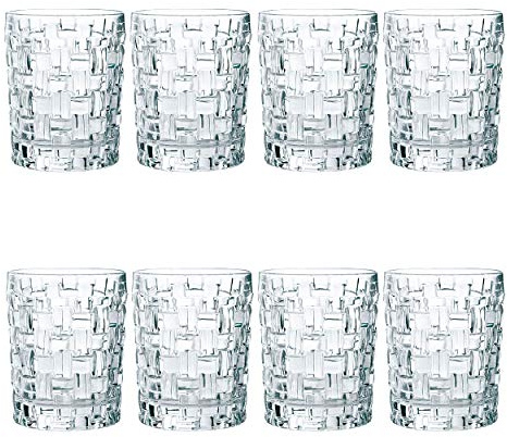 Nachtmann Dancing Stars Bossa Nova Whiskybecher Set, 8er Set, Whiskyglas, Tumbler, Kristallglas, H 10 cm, 330 ml