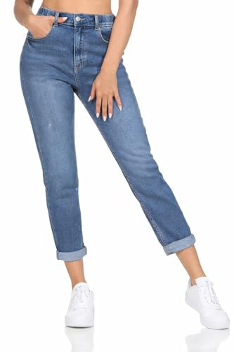 Hailys Damen High Waist Ankle Mom Jeans Mi44rell knöchellange Jeanshose