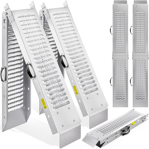 MONZANA® 2X Auffahrrampe 400kg (je 200kg) klappbar Laderampe verzinkter Stahl rutschfeste Oberfläche Auffahrschiene Verladerampe PKW Verladeschiene