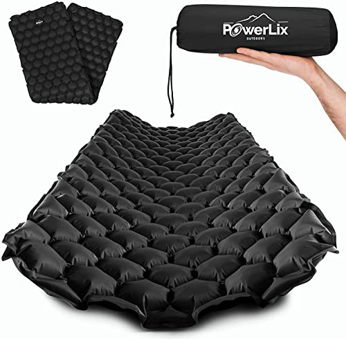 POWERLIX Camping Outdoor Luftmatratze - Ultraleichte Aufblasbare Isomatte, kompakte und leichte für Outdoor, Camping,Rucksackreisen, Wandern - Aufblassack, Tragetasche, Reparaturset