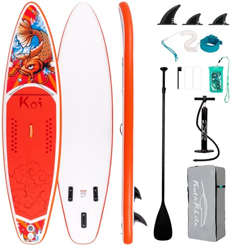 FunWater Stand Up Paddling Board 320 cm & 350 cm – SUP für 2 Personen/Familien, mit komplettem Zubehör, Doppellagiges PVC, anfängerfreundlich,Aufblasbares Paddle Board für Erwachsene & Einsteiger