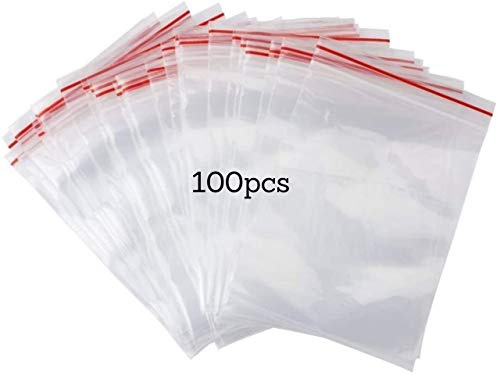 Pakico 100 Kleine Beutel ZIP 10 x 15 cm Plastiktüten Lebensmittelbeutel | Plastikbeutel Ziplock Tüten Wiederverschließbare Verschlussbeutel Kekstüten Druckverschlussbeutel Organisation Dick Haltbar