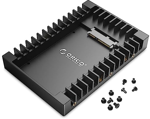 ORICO 2,5 auf 3,5 interner Festplattenadapter Konverter Einbaurahmen Wechselrahmen, für 2,5 Zoll SATA HDD oder SSD von 7/9,5/12,5 mm, Kein Kabel Erforderlich(1125SS) (1 Stück)