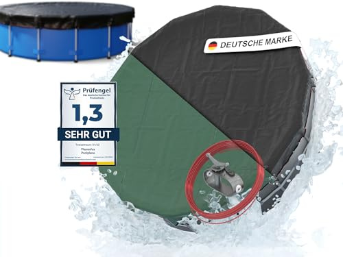 Planenfux® Poolabdeckung rund 400 cm (Für Ø 366-400 cm Becken) | 2-in-1 Poolplane aus 200g/m² PE Material | UV-resistente Sommer & Winterabdeckung | Solar Pool Abdeckplane | Ø460cm Rundpool Abdeckung