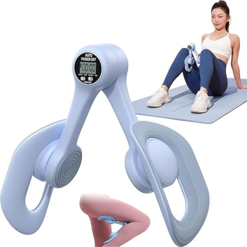 Oberschenkeltrainer Beckenbodentrainer für Frauen und Männer, Beckenboden trainingsgerät mit zähler, Oberschenkel Trainer, Thigh Master, Beinpresse für Zuhause, Innenschenkel Trainer (blau)
