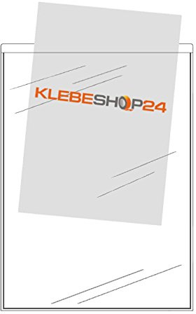 Klebeshop24 Selbstklebetaschen, schmale Seite offen, DIN A7 20 Stück | Klarsichthüllen zum Kleben, Sichthüllen selbstklebend transparent