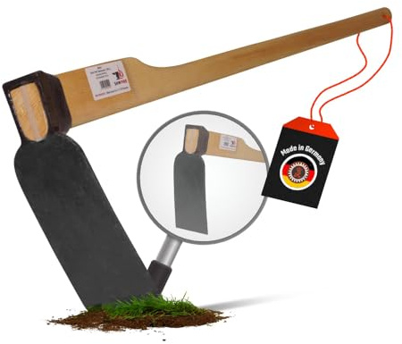 SHW-FIRE Hartboden-Reuthacke, scharfe Gartenhacke mit 135cm Eschenholzstiel