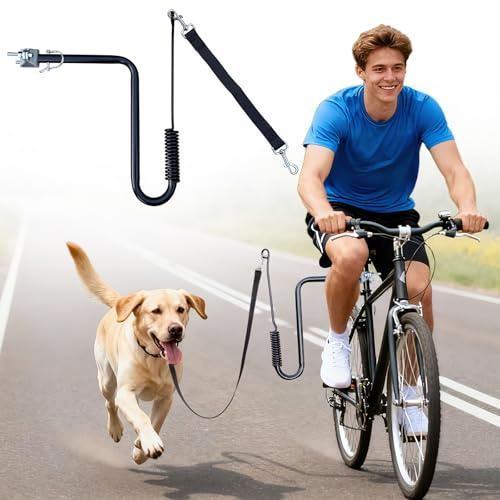 MRWiZMS Fahrrad Hundeleine,180°Fahrradleine Hund, Abnehmbar HäNde Frei Fahrrad-Hundeleine, Pet Exerciser für Gassigehen, Laufen, Radfahren, Fahrrad FüHrleine für Hunde