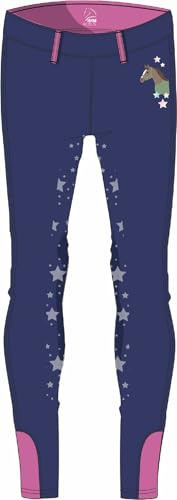 HKM Mädchen Pony Dream Ii Silikon-vollbesatz Leggings, Dunkelblau, 122-128 EU