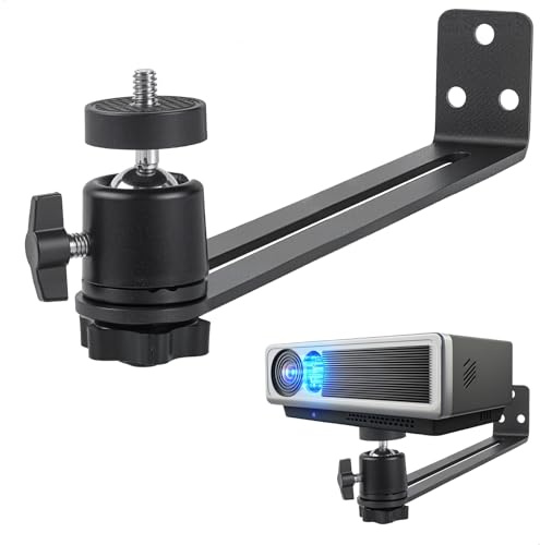 xiruiubao Beamer Halterung Wand Beamer Wandhalterung 360° Drehbar Metall Projector Stand,1/4-Zoll-Schraubengröße Projektor Halterung für Heimkino Büro Wohnzimmer Schlafzimmer,Projector Stand Schwarz