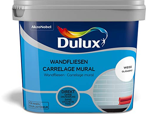 Dulux Fresh up Wandfliesenfarbe Satin, Frische Farbe für Ihr Bad, Weiß, 750 ml