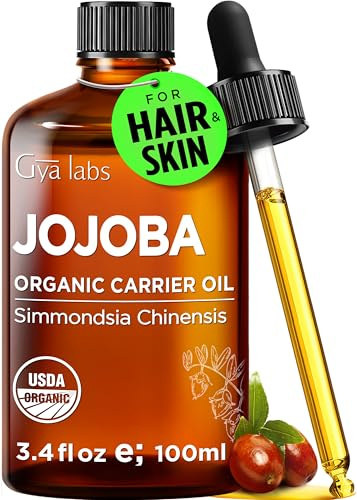 Gya Labs Bio-Jojoba-Trägeröl für die Haut – 100% reines, natürliches Jojobaöl Bio unraffiniert – Jojobaöl für Haare, Körper, Ohrdehnung, Nägel, Make-up-Entferner & Gesichtspflege (100 ml)