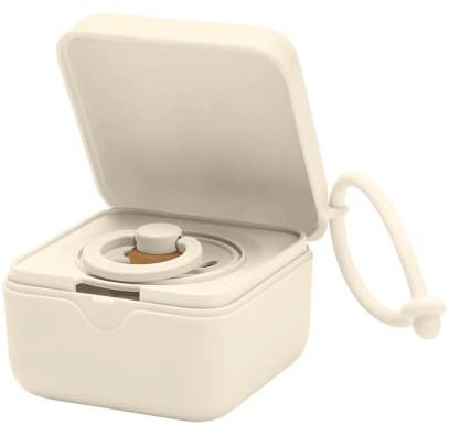 BIBS Schnullerbox, Sterilisierbox, Sauber & Reisefreundlich, Ivory | Für bis zu 3 Schnuller | Sterilisierbox | BPA-freies Material in Lebensmittelqualität | Leicht zugänglich