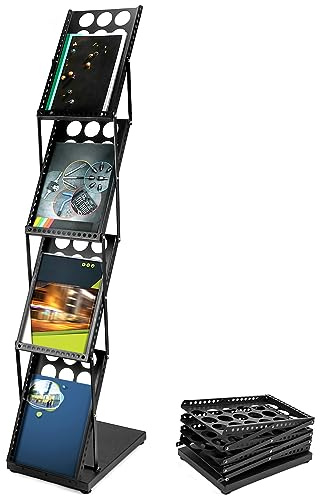 QWORK® A4 prospektständer , flyer aufsteller , faltbar , schwarz