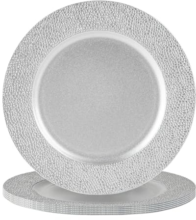 Argon Tableware Hämmerte Ladeplatten - 33cm - Silber - Pack Von 6