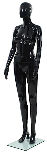 vidaXL Weibliche Schaufensterpuppe mit Glassockel Schwarz 175 cm