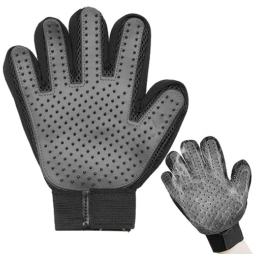 LABUYI 1 Stück Katzenhandschuh,Katzenbürste Handschuh,Katzen Handschuhe Fellpflege,Fellpflegehandschuh Katze,Fellpflege Katze,Katzen Handschuh,für Hunde,Katzen,Kurzhaar,Langhaar (Rechte Hand)