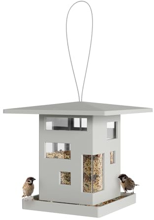 Umbra Bird Cafe Vogelfutterspender, Saatgutspender mit modernem Hausdesign, für Terrasse und Garten