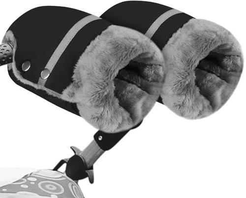 Handwärmer Kinderwagenhandschuhe Warmer winddichter Handsack Handmuff für Kinderwagen Universal, wasserabweisender Handsack Kinderwagen mit Fleece und Baumwolle für Kinderwagen, Buggys