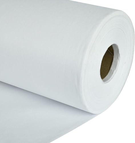 Fashion Track Bügelvlies – 90 cm – Vliesstoff in mittlerer und Leichter Stärke, zum Schneidern, Basteln, für Kragen und zum Schneidern (weiß, 1 Meter – mittlere Stärke)