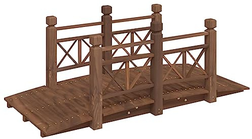 vidaXL Gartenbrücke mit Geländer 150x67x56 cm Massivholz Fichte