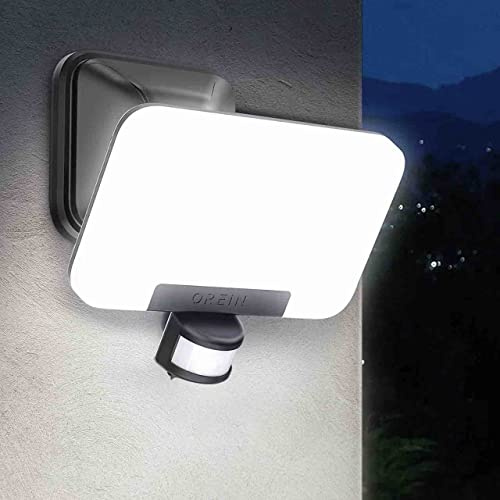 OREiN Led Strahler mit Bewegungsmelder Außen 3000LM, 2700/4000/6500K Warm-/Neutral-/Kaltweiß Superhell 27W Außenstrahler mit 3 Leuchtmodi, IP65 Wasserdicht Fluter Flutlicht für Garage, Hof, Haustür