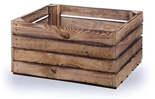 Generisch Neue Obstkisten Holzkisten Weinkisten Apfelkisten Geflammte 40x30x20cm