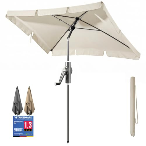 Menz Balkonschirm rechteckig 200x125 cm, Beige