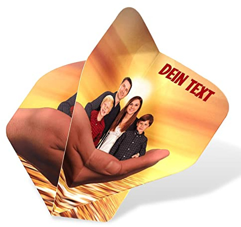 Dart Flights Bedrucken mit Bild und Namen auf 4 Seiten | Darts-Flights selber gestalten mit Wunschdruck 8 Sets (24 Stück) | Dartflys personalisert für Dartpfeile | Dart Flyer als Dart-Geschenke Männer