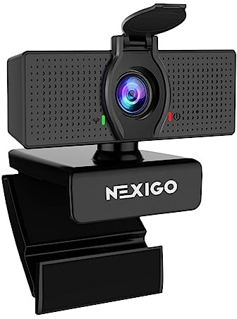 NexiGo N60 1080P Webcam, HD-Webcam mit Mikrofon, Softwaresteuerung und Datenschutzabdeckung, USB-Computerkamera, Sichtfeld mit 110°, Plug-and-Play, für Zoom/Skype/Teams, Konferenzen und Videoanrufe